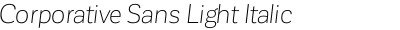 Corporative Sans Light Italic